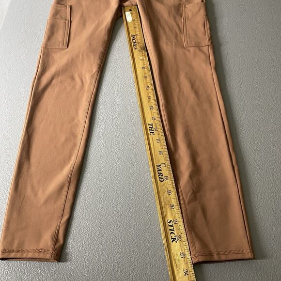 AVALANCHE Cargo Leggings Stretch Pull On Hiking Pockets Yoga Womens S Brown - Picture 6 of 10